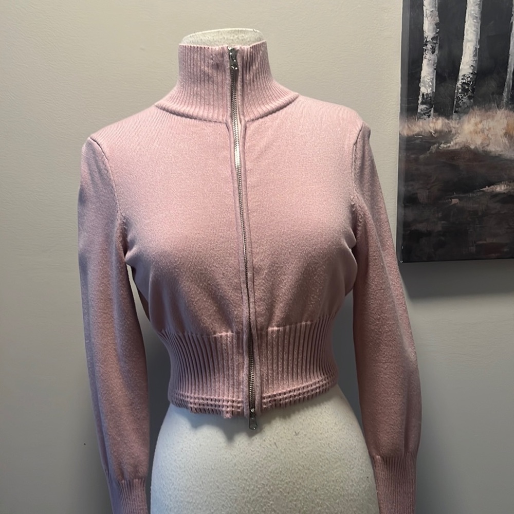 Urban outfitters pink zip sweater
